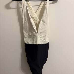 Summersalt Two-Tone One Piece Swimsuit - Cream and Black